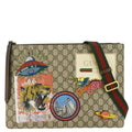GUCCI  Courrier Web Gucci Canvas Messenger Bag Beige 474083