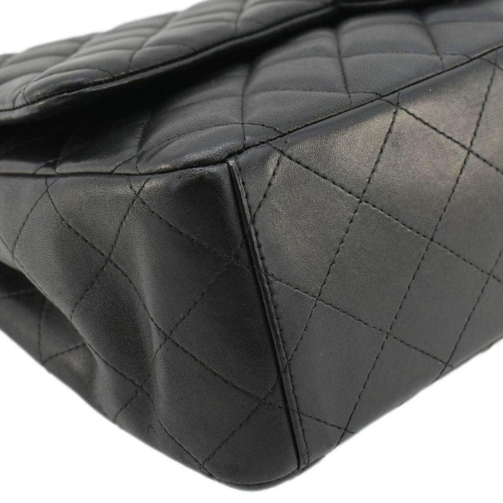 Chanel Maxi Double Flap Leather Shoulder Bag Black