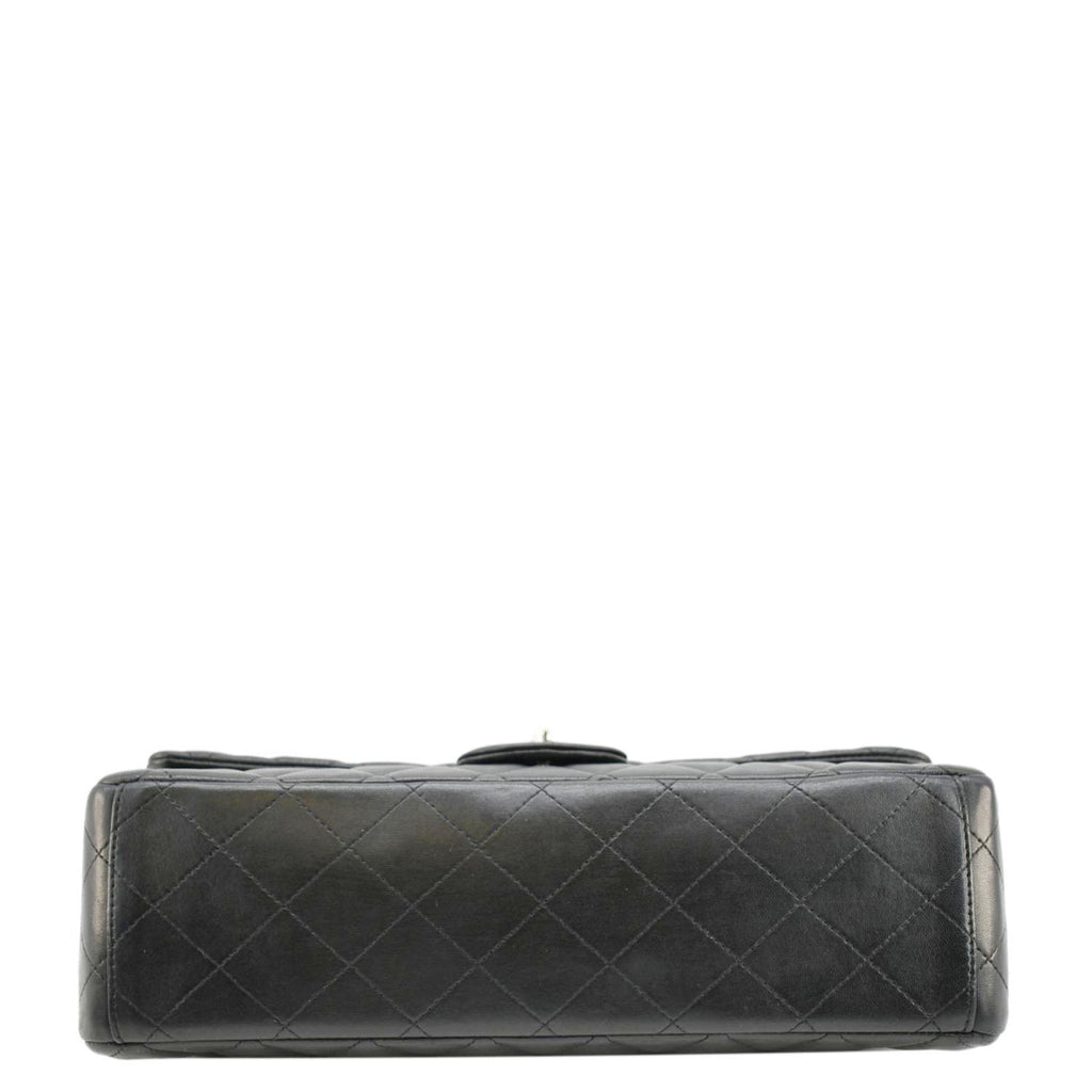 Chanel Maxi Double Flap Leather Shoulder Bag Black