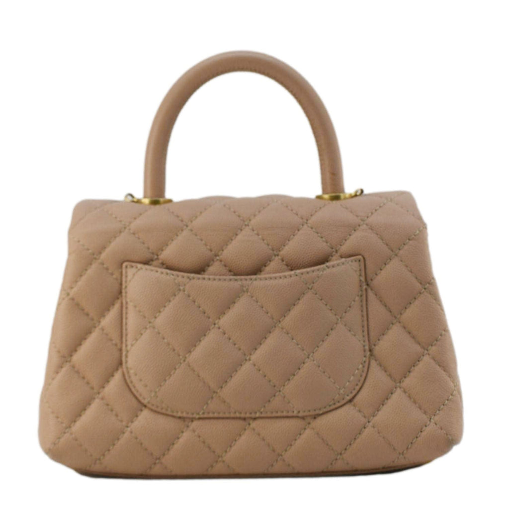 Chanel CC Coco Flap Caviar Leather Top Handle Shoulder Bag Light Pink