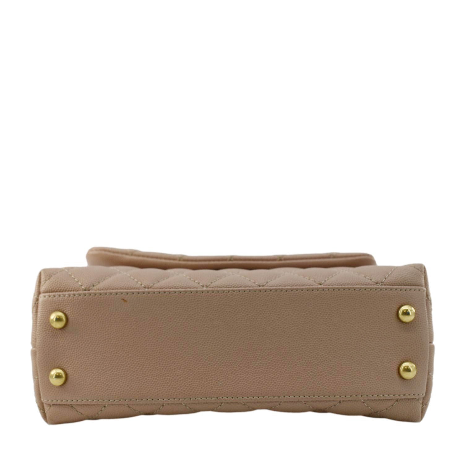 Chanel CC Coco Flap Caviar Leather Top Handle Shoulder Bag Light Pink