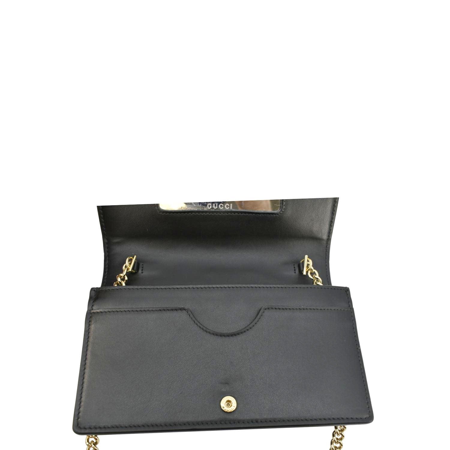 GUCCI Gucci Matelasse Leather Chain Wallet Shoulder Bag Black 723787