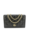 GUCCI Gucci Matelasse Leather Chain Wallet Shoulder Bag Black 723787