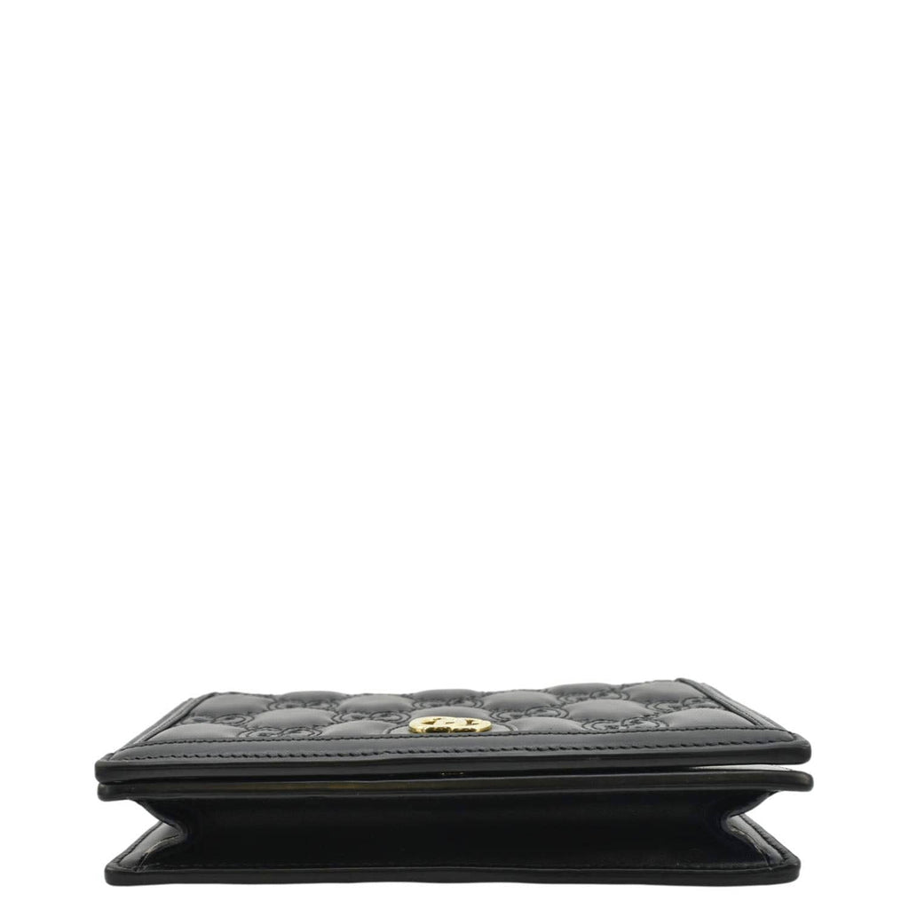 GUCCI Gucci Matelasse Leather Chain Wallet Shoulder Bag Black 723787