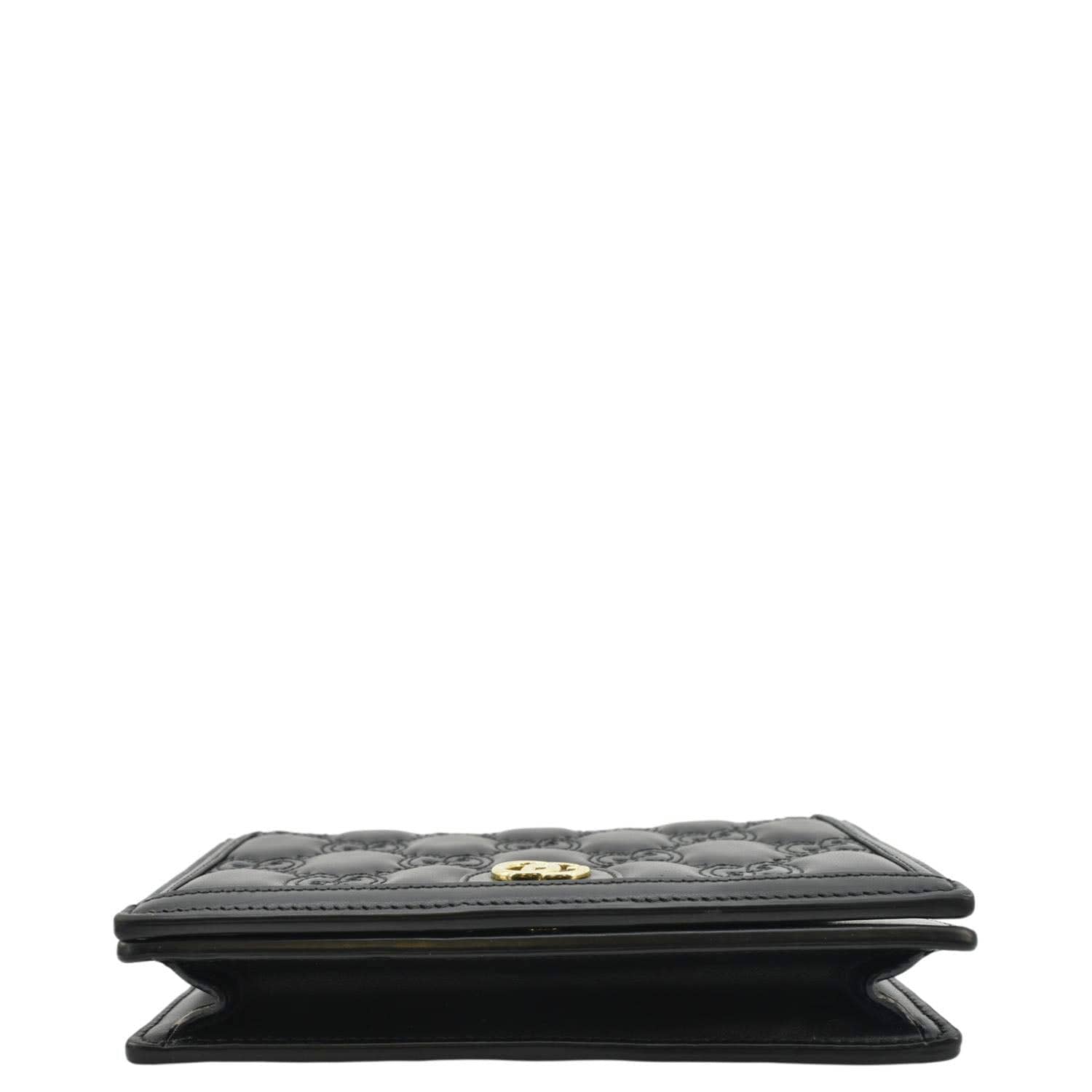 GUCCI Gucci Matelasse Leather Chain Wallet Shoulder Bag Black 723787