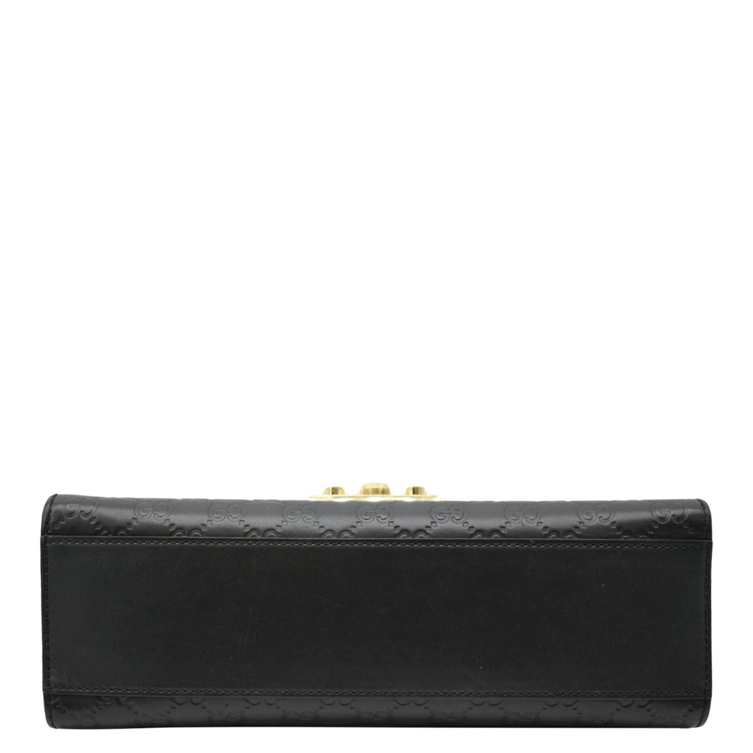 GUCCI Padlock Medium Gucci Leathrer Chain Shoulder Bag Black 409486