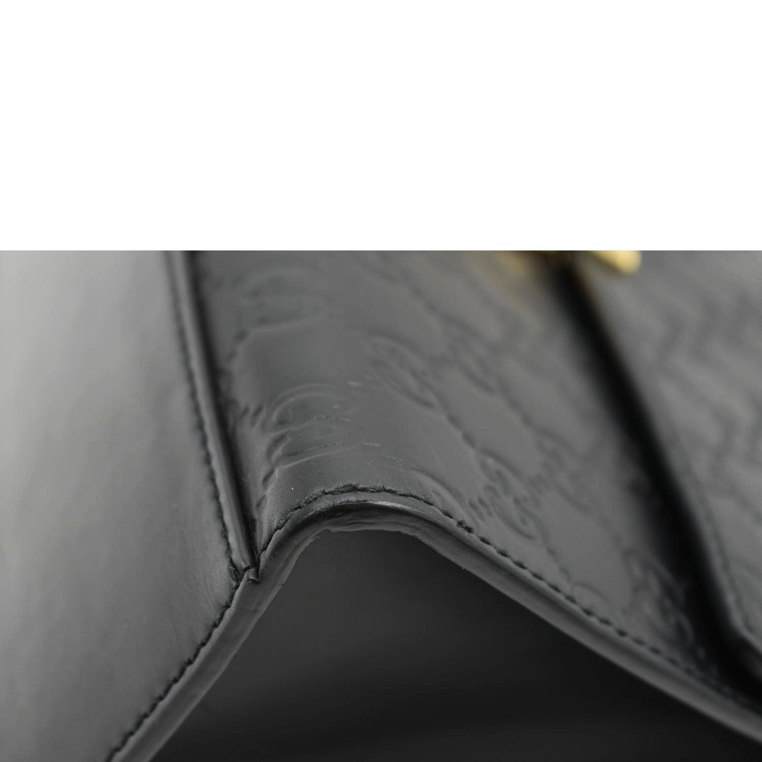 GUCCI Padlock Medium Gucci Leathrer Chain Shoulder Bag Black 409486