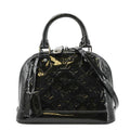 LOUIS VUITTON Alma BB Monogram Vernis Satchel Bag Black