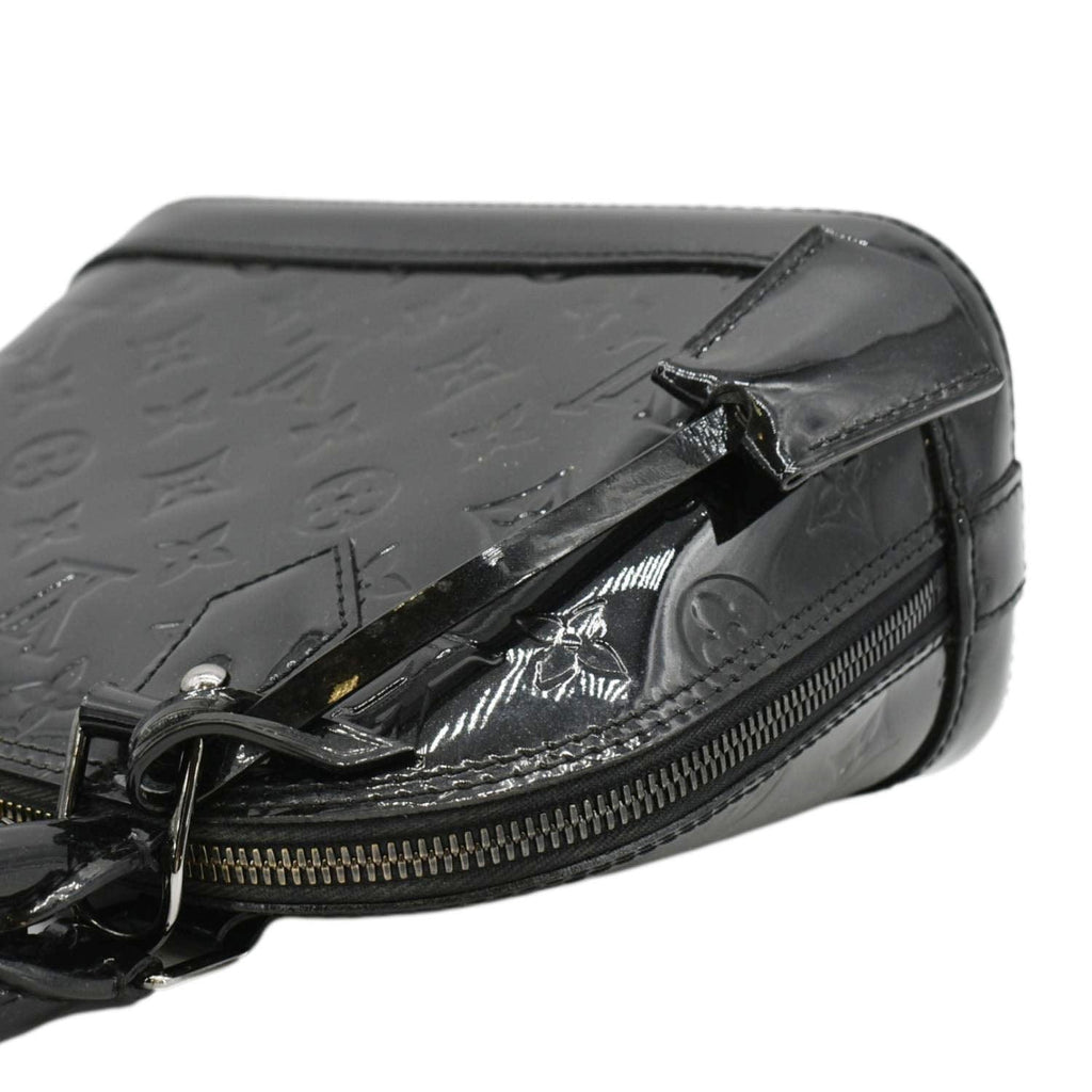 LOUIS VUITTON Alma BB Monogram Vernis Satchel Bag Black