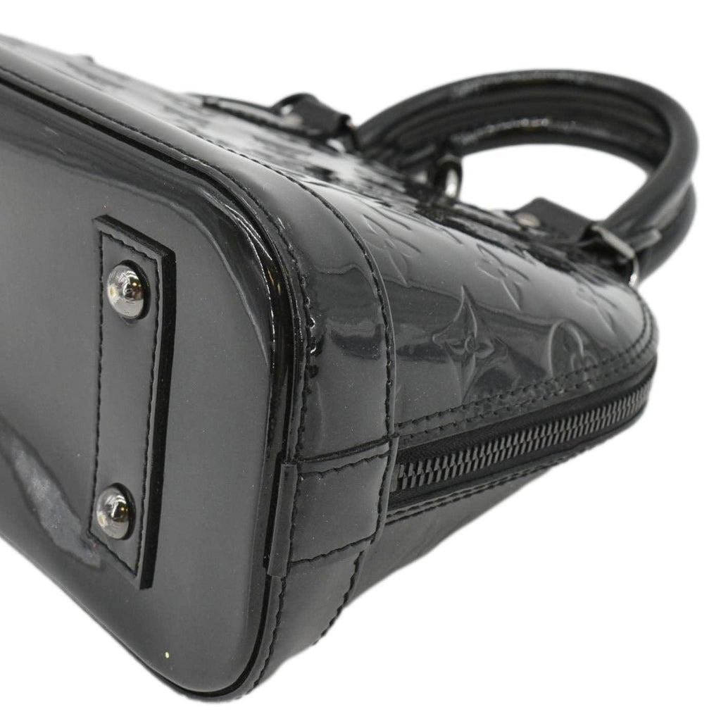 LOUIS VUITTON Alma BB Monogram Vernis Satchel Bag Black