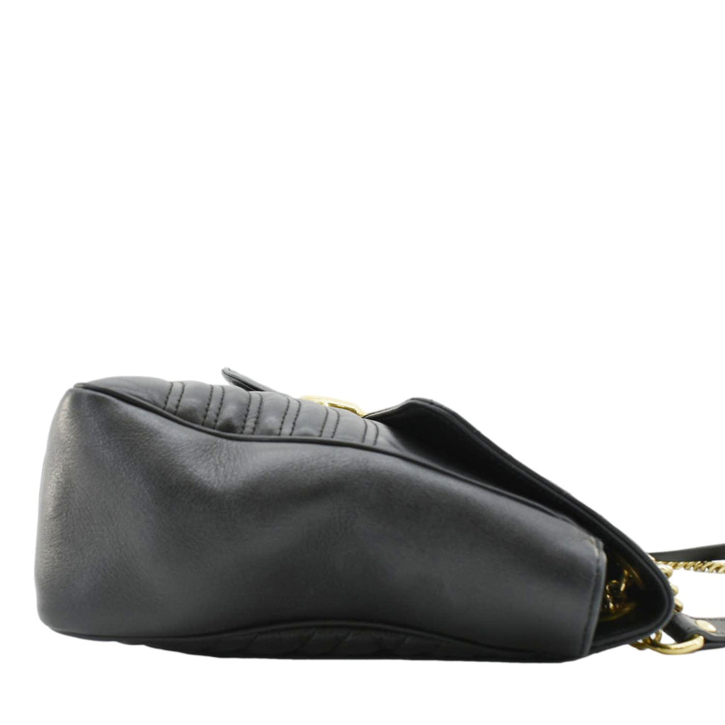 GUCCI Gucci Marmont Large Matelasse Leather Shoulder Bag Black 498090