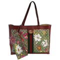 GUCCI Ophidia Medium Floral Gucci Supreme Tote Shoulder Bag Beige 547947