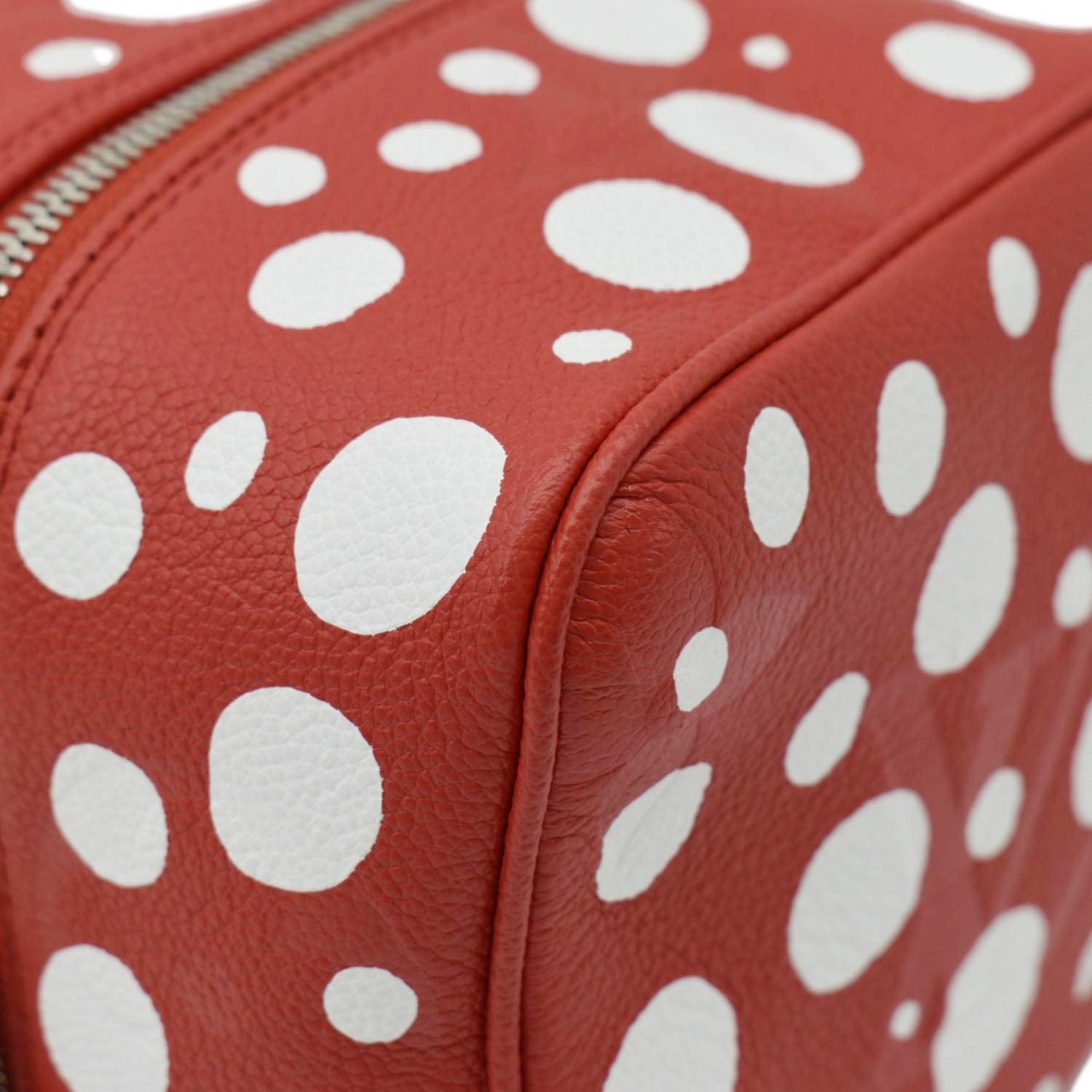 LOUIS VUITTON x YAYOI Kusama Square Overseas Monogram Leather Shoulder Bag Red