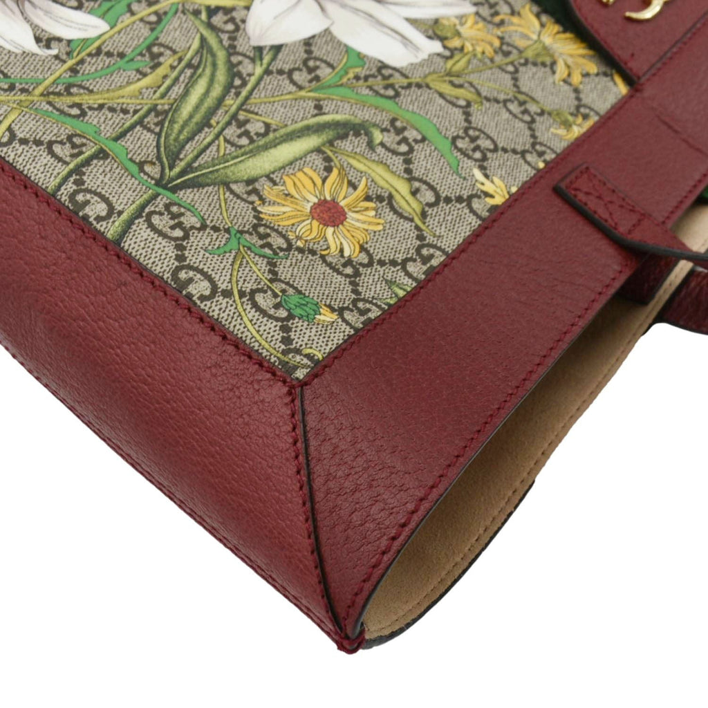 GUCCI Ophidia Medium Floral Gucci Supreme Tote Shoulder Bag Beige 547947