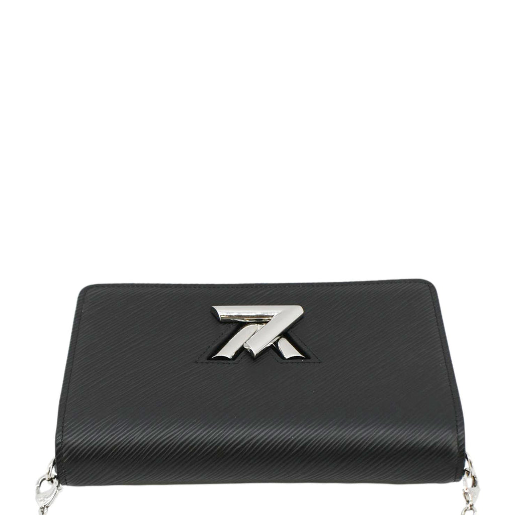 LOUIS VUITTON Twist Epi Leather Chain Wallet Shoulder Bag Black