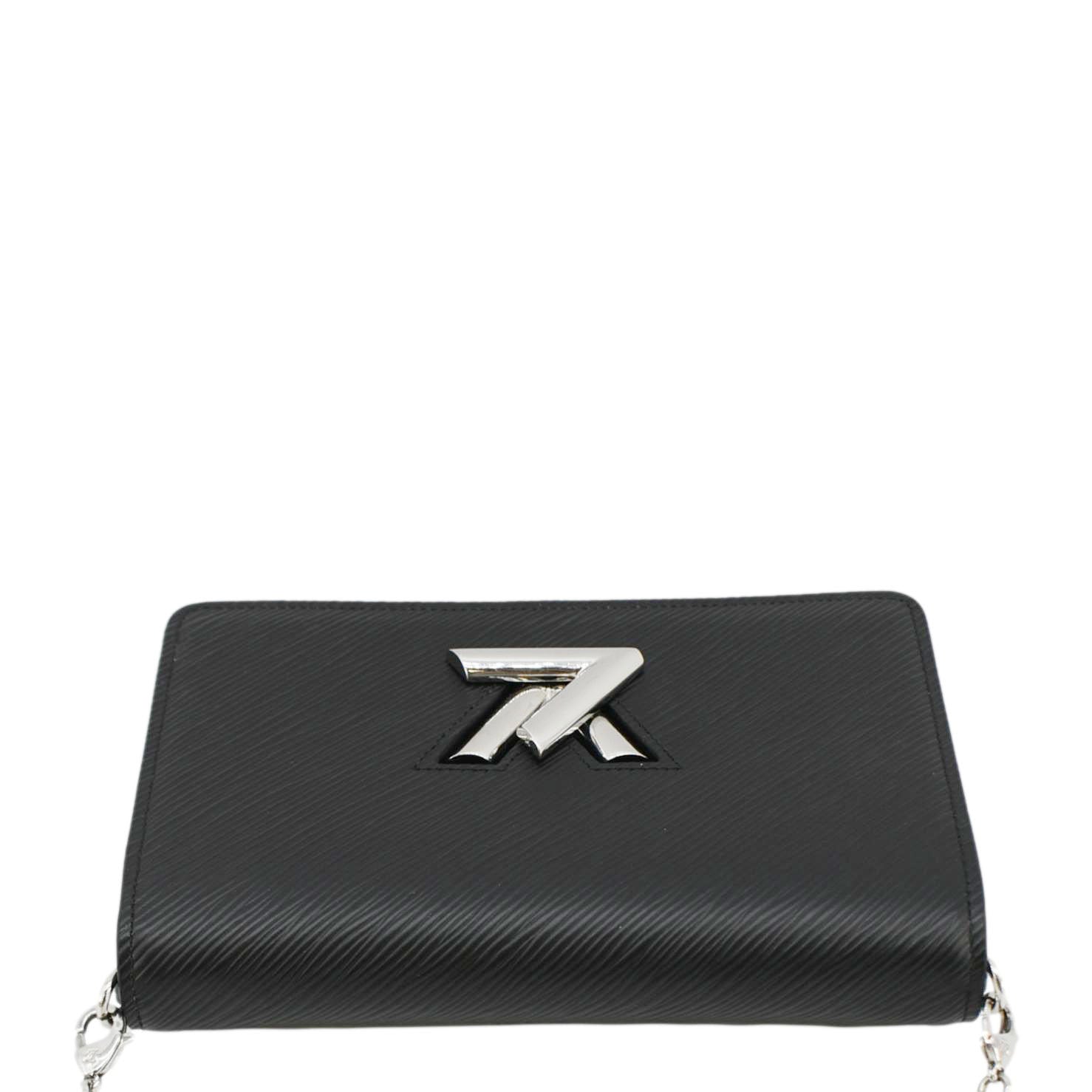 LOUIS VUITTON Twist Epi Leather Chain Wallet Shoulder Bag Black
