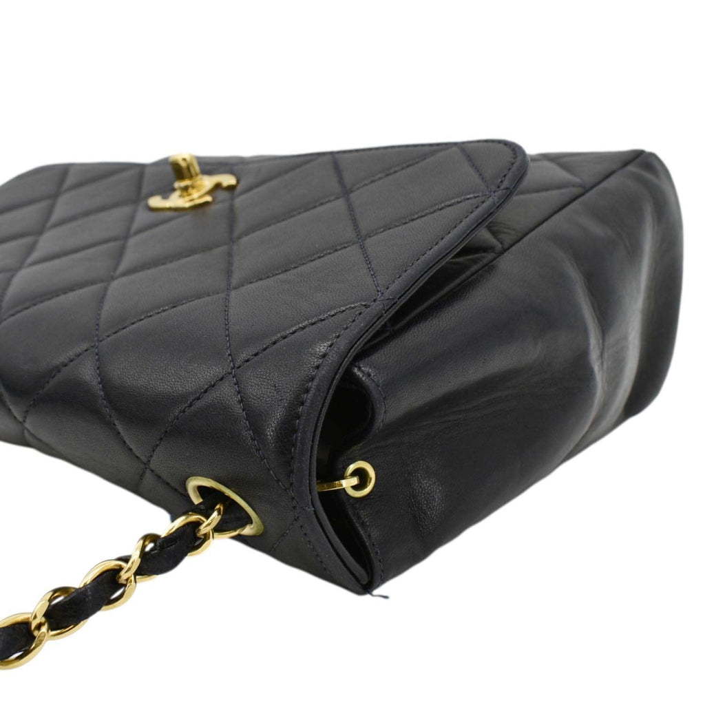 Chanel Square CC Flap  Quilted Leather Shoulder Bag Black