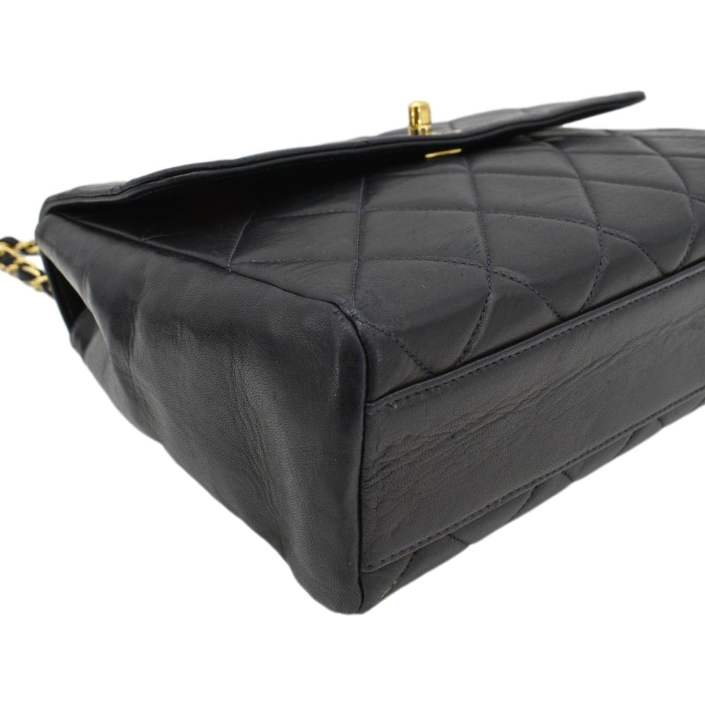 Chanel Square CC Flap  Quilted Leather Shoulder Bag Black