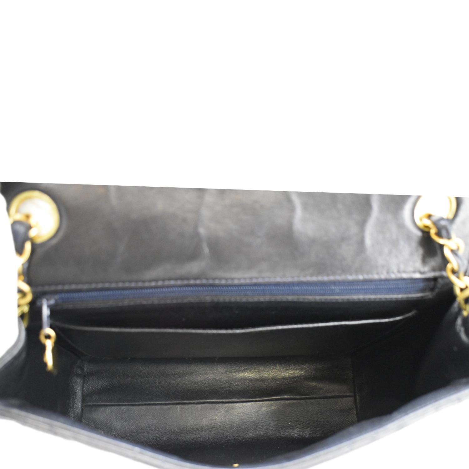 Chanel Square CC Flap  Quilted Leather Shoulder Bag Black