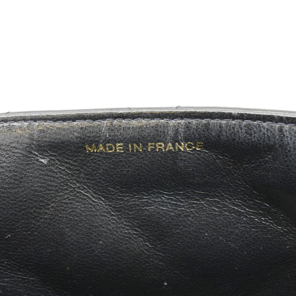 Chanel Square CC Flap  Quilted Leather Shoulder Bag Black