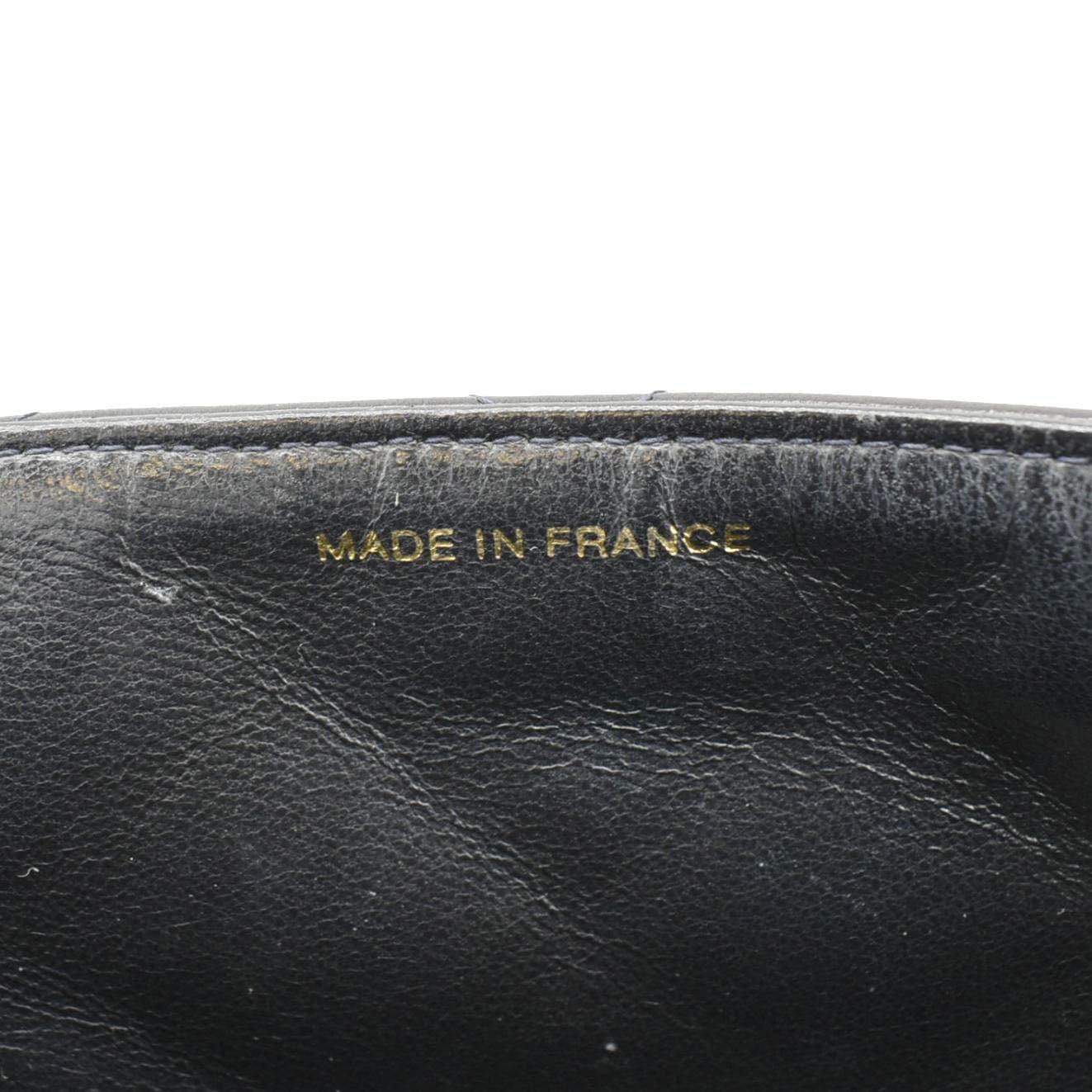 Chanel Square CC Flap  Quilted Leather Shoulder Bag Black