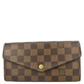 LOUIS VUITTON Sarah Damier Ebene Wallet Brown