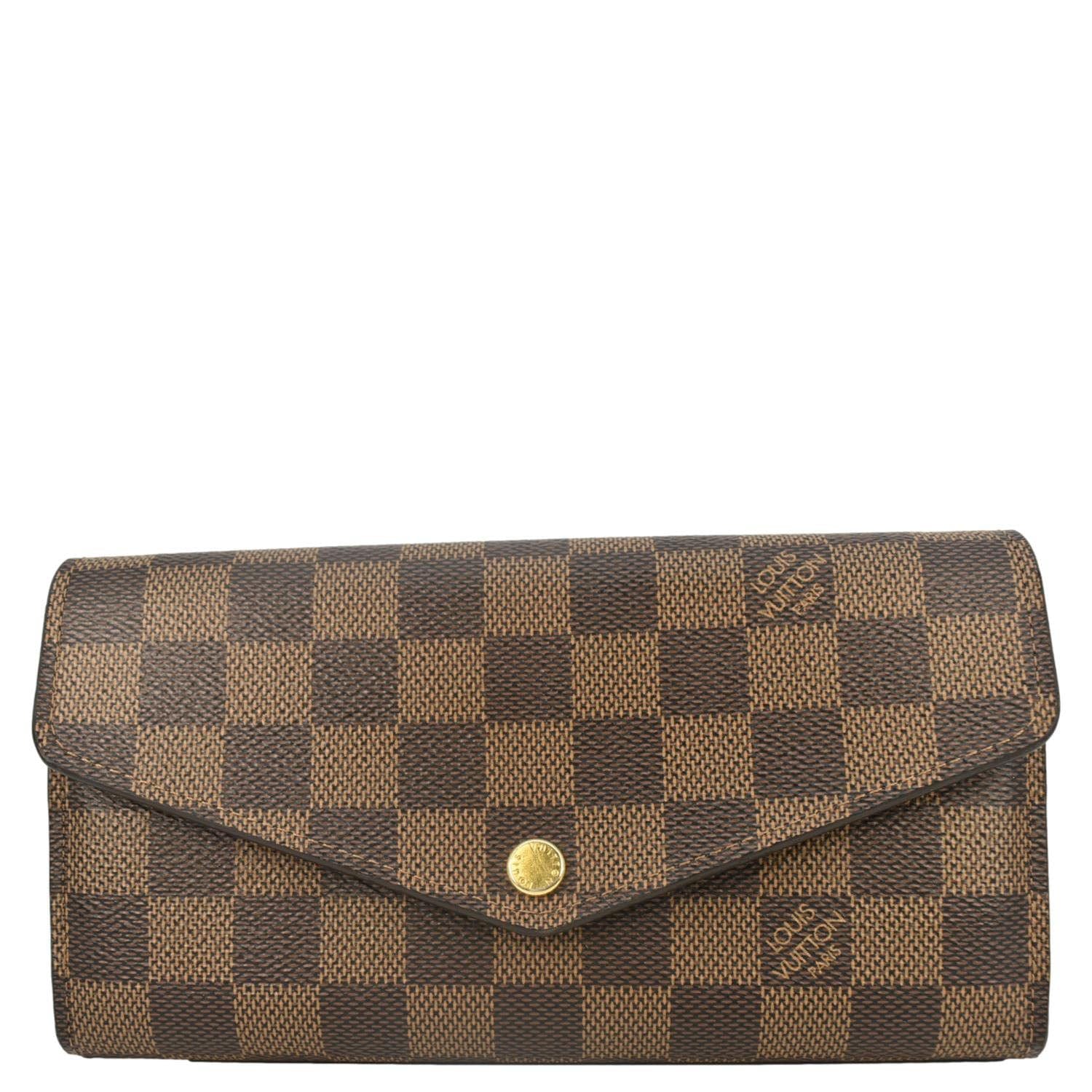 LOUIS VUITTON Sarah Damier Ebene Wallet Brown