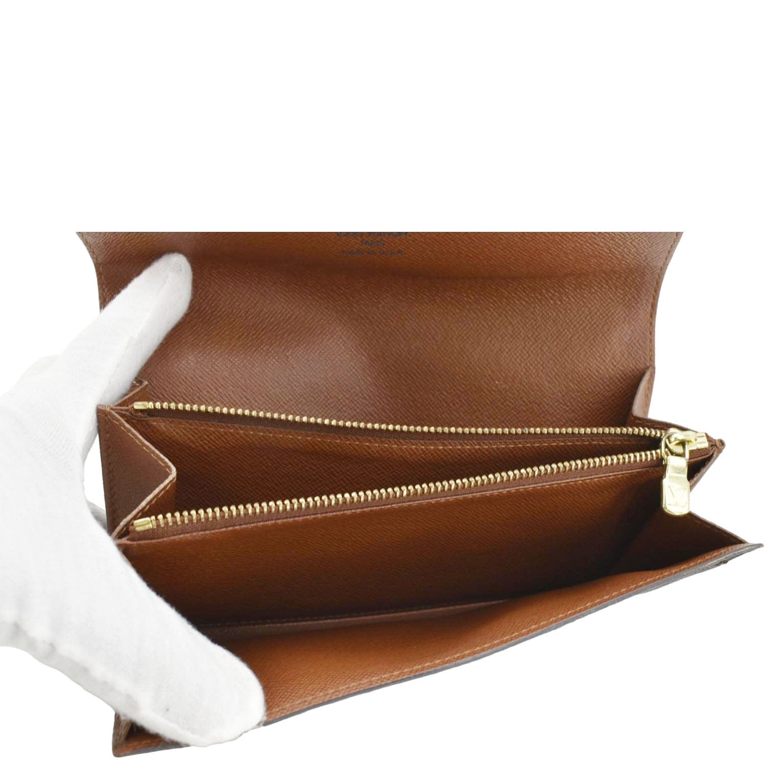 LOUIS VUITTON Sarah  Monogram Canvas Wallet Brown