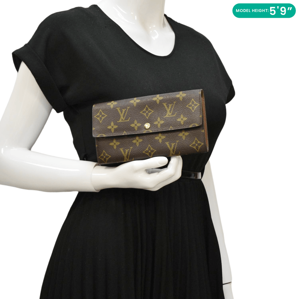 LOUIS VUITTON Sarah  Monogram Canvas Wallet Brown