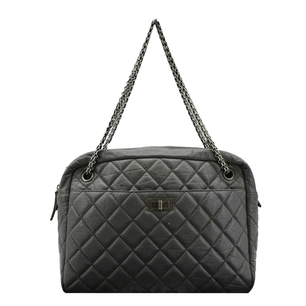 Chanel Reissue Large Quilted Leather Camera Shoulder Bag Grey