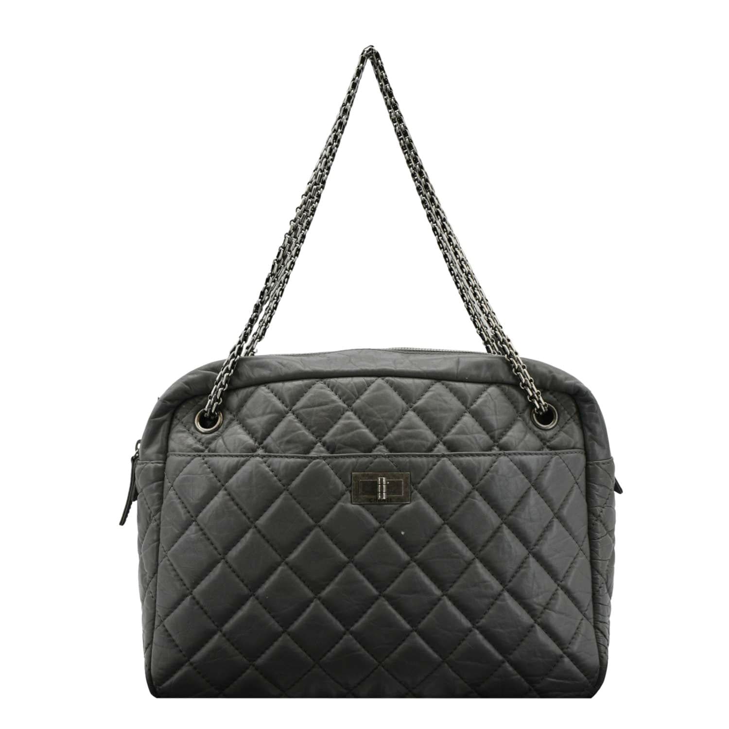 Chanel Reissue Large Quilted Leather Camera Shoulder Bag Grey