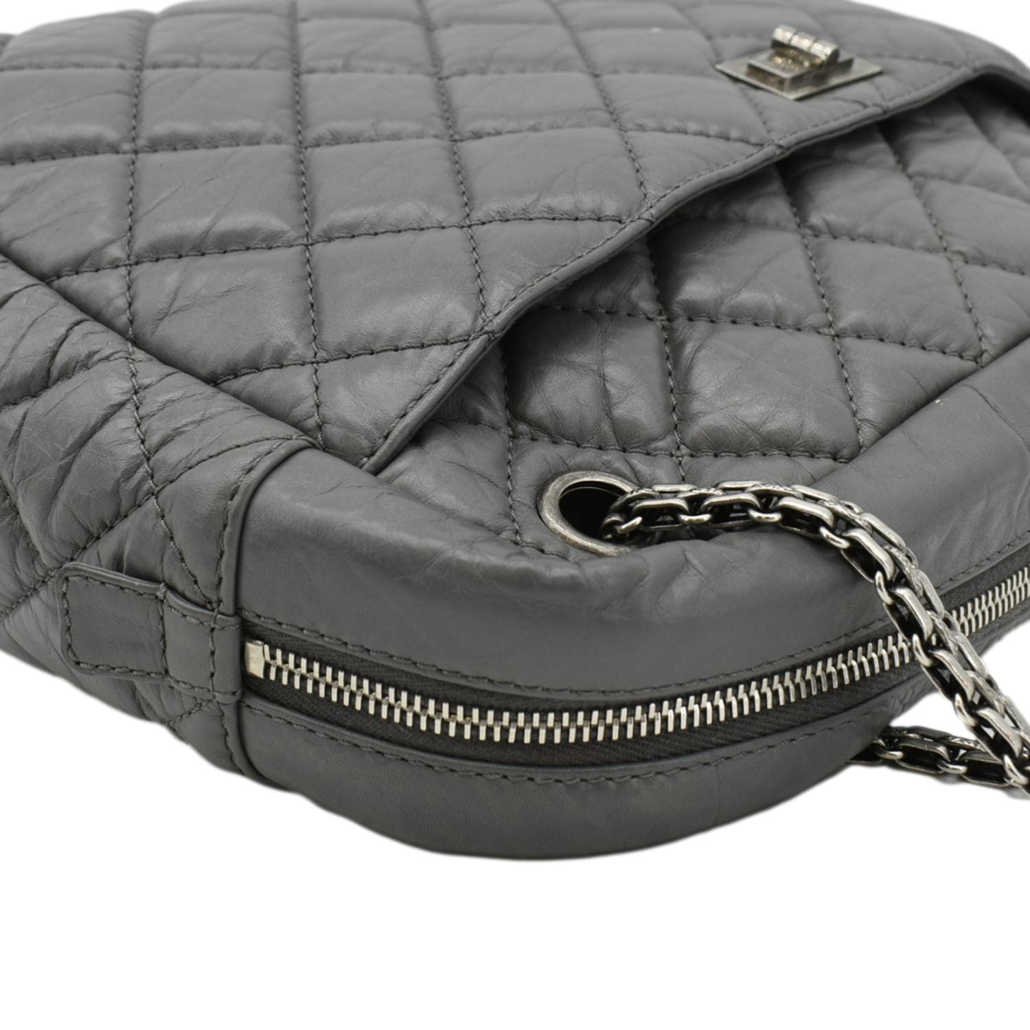 Chanel Reissue Large Quilted Leather Camera Shoulder Bag Grey