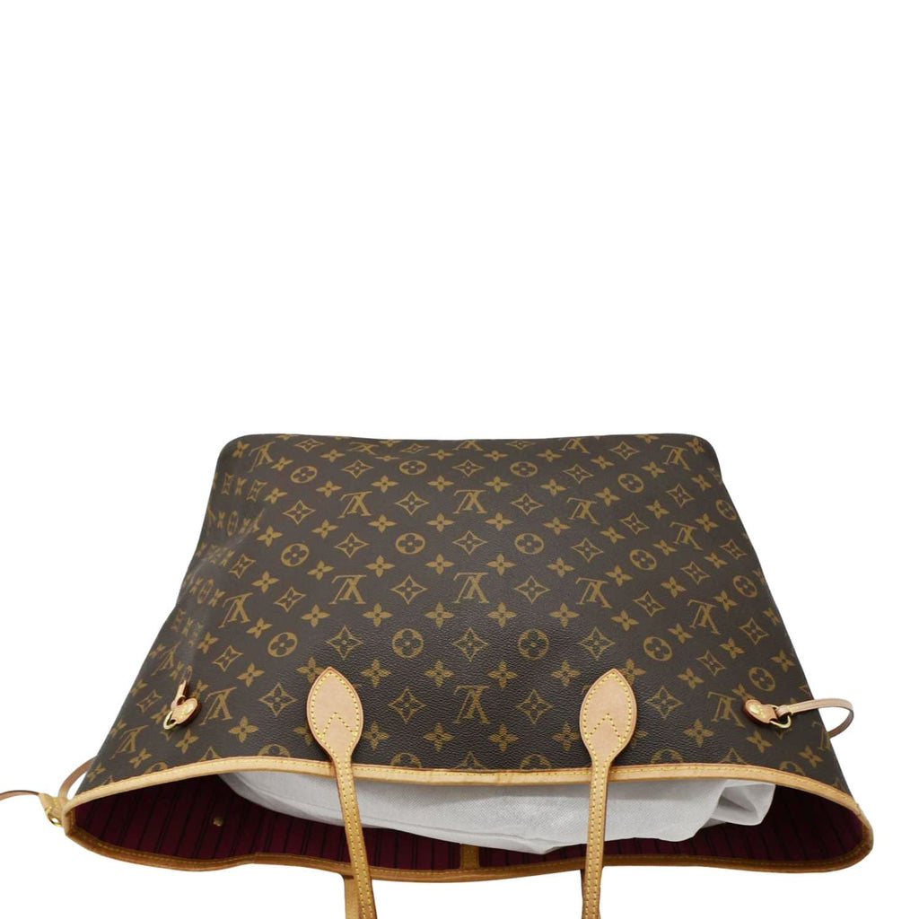 LOUIS VUITTON Neverfull GM Monogram Canvas Shoulder Bag Fuchsia