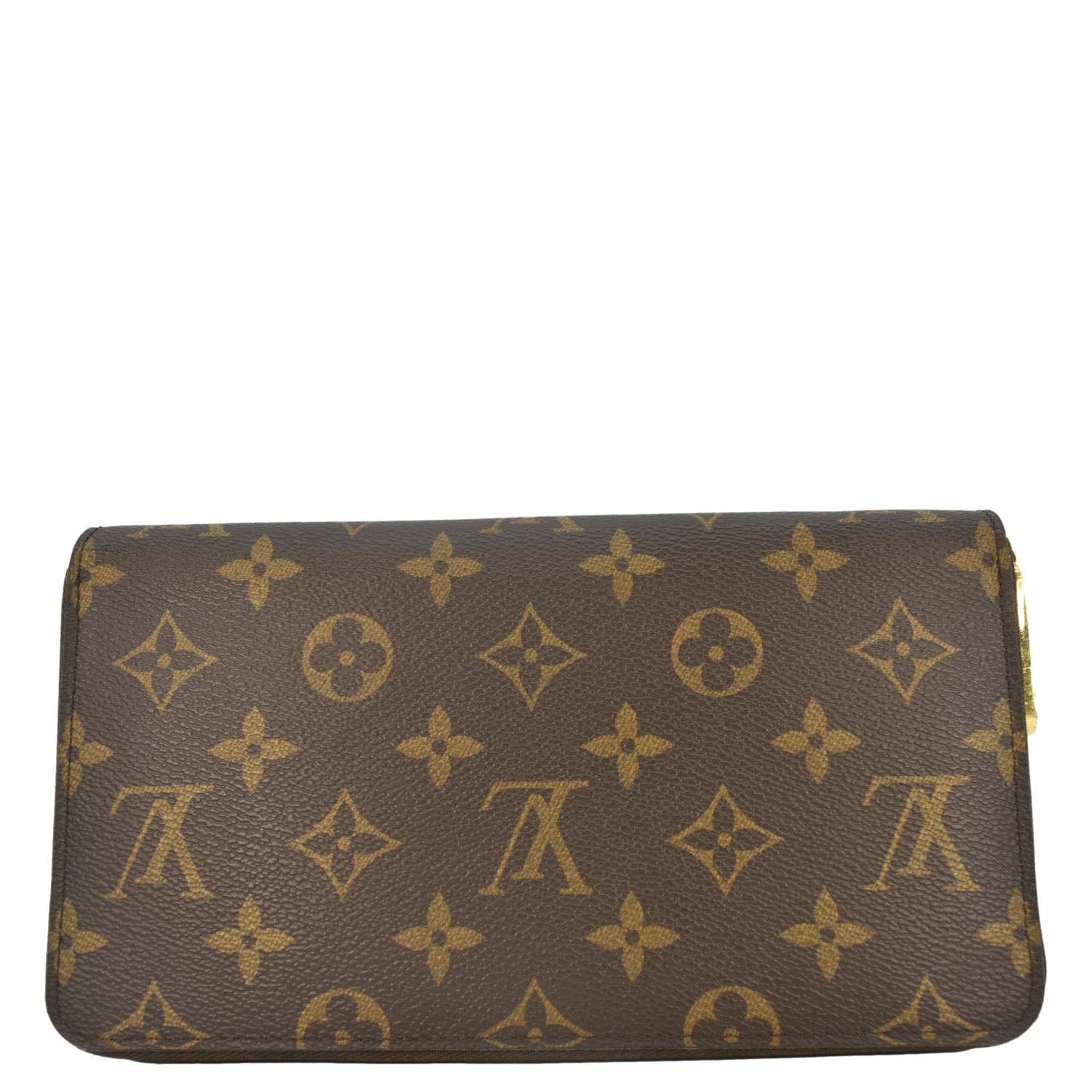 LOUIS VUITTON Monogram Canvas Zippy Wallet Brown