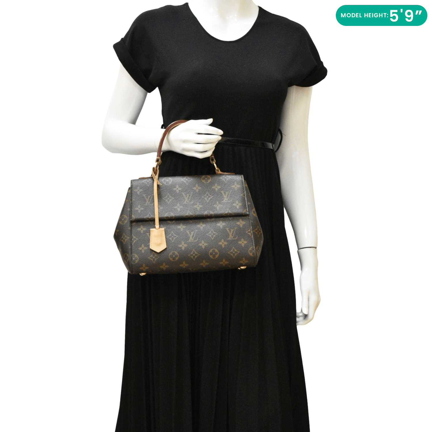 LOUIS VUITTON Cluny BB Monogram Canvas Shoulder Bag Brown