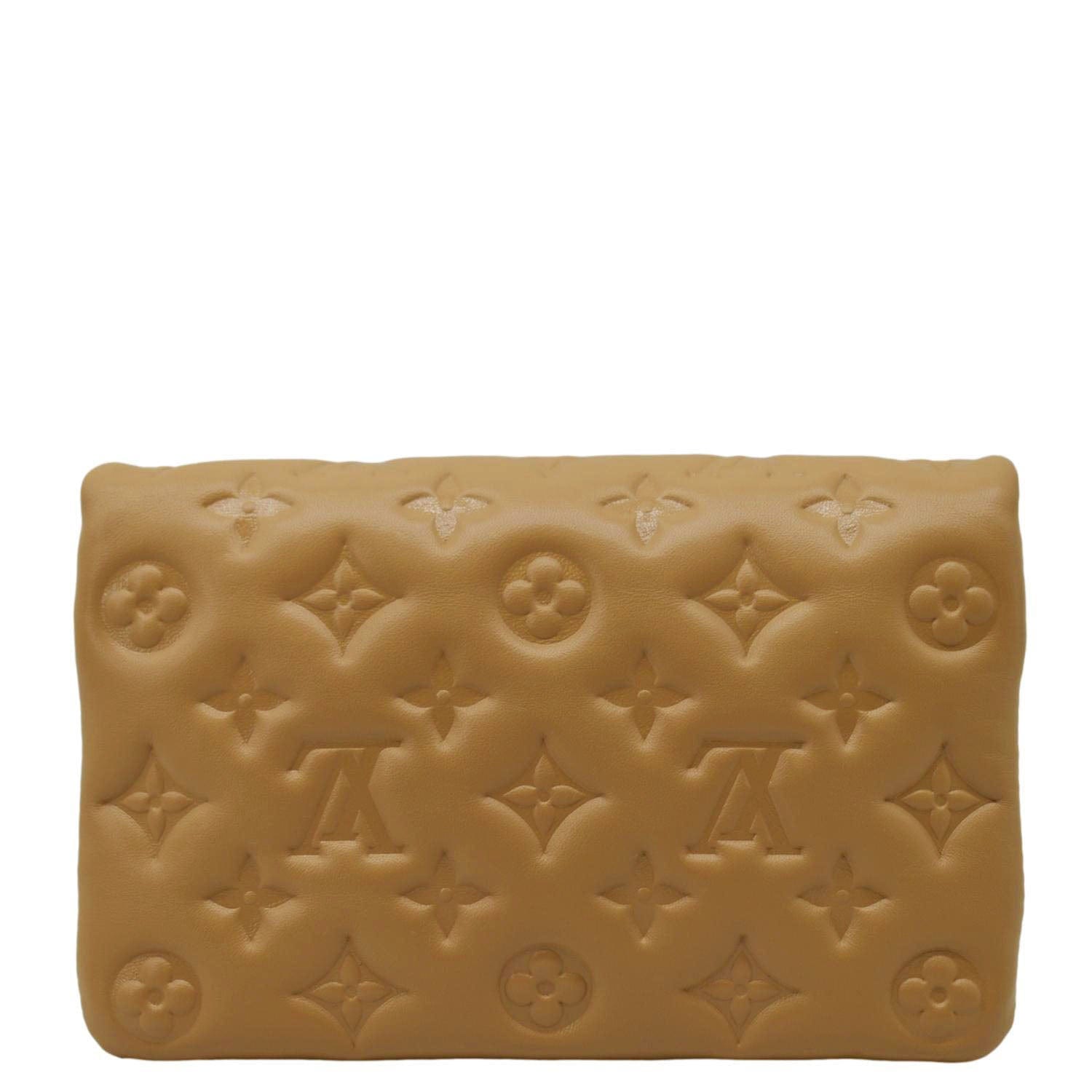 LOUIS VUITTON Coussin Pochette Monogram Leather Crossbody Bag Camel
