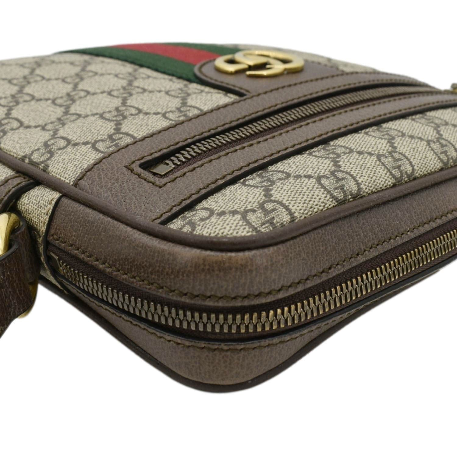 GUCCI Ophidia Small Gucci Canvas Messenger Bag Beige 547926