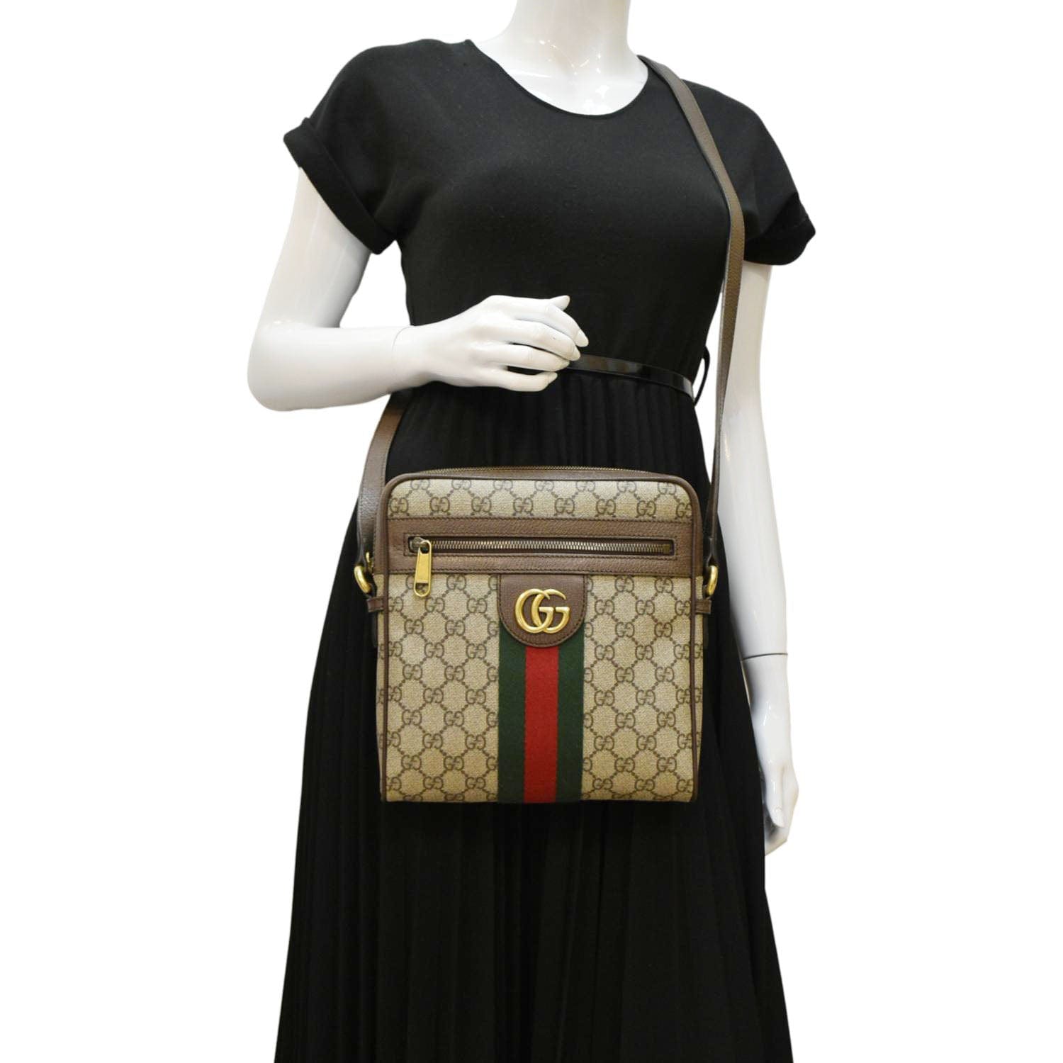 GUCCI Ophidia Small Gucci Canvas Messenger Bag Beige 547926