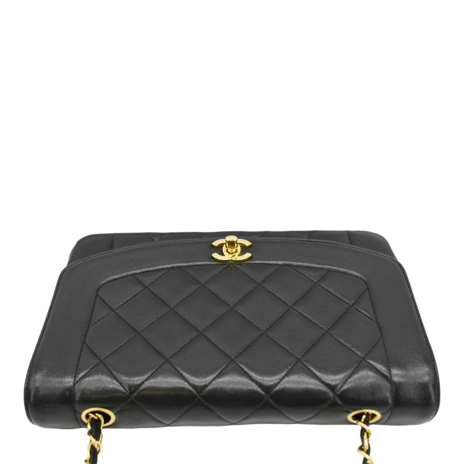 Chanel Diana Flap  Quilted Leather Shoulder Bag Black
