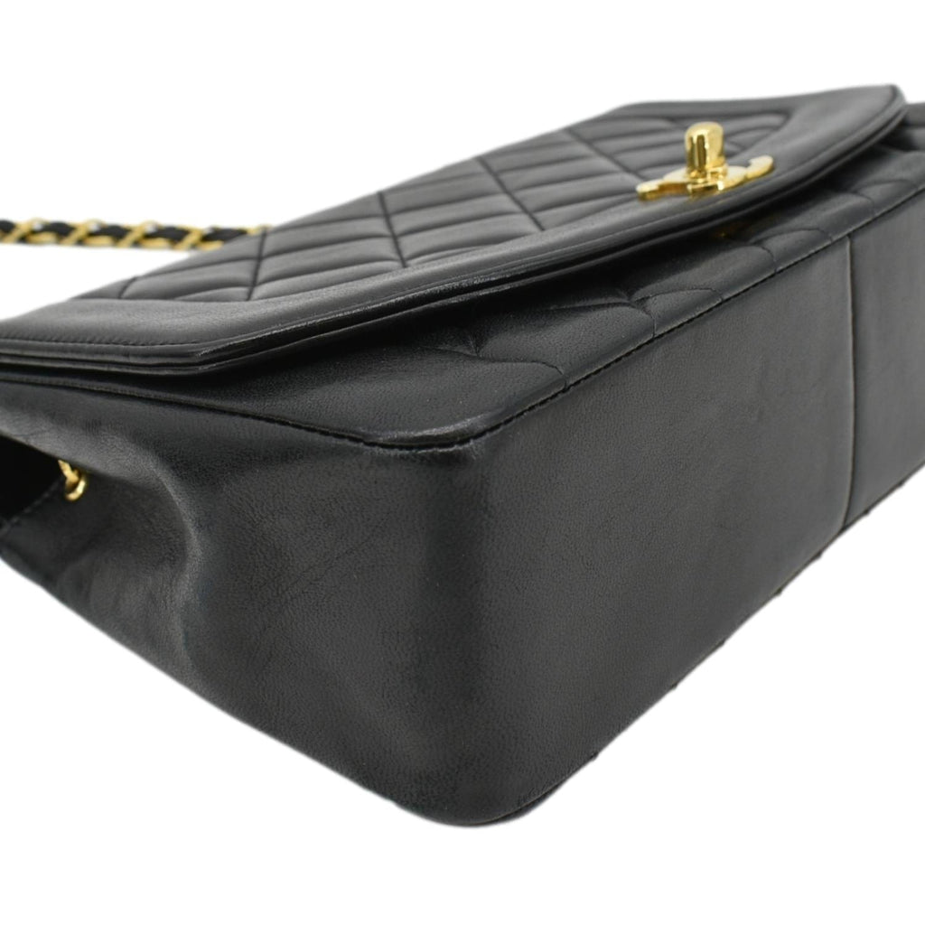 Chanel Diana Flap  Quilted Leather Shoulder Bag Black
