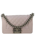 Chanel Small Flap Boy Quilted Leather Shoulder Bag Pink