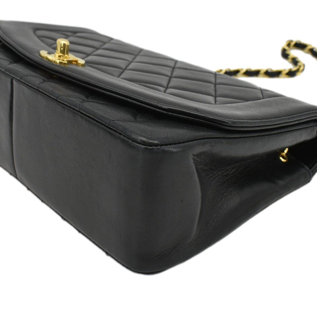 Chanel Diana Flap  Quilted Leather Shoulder Bag Black