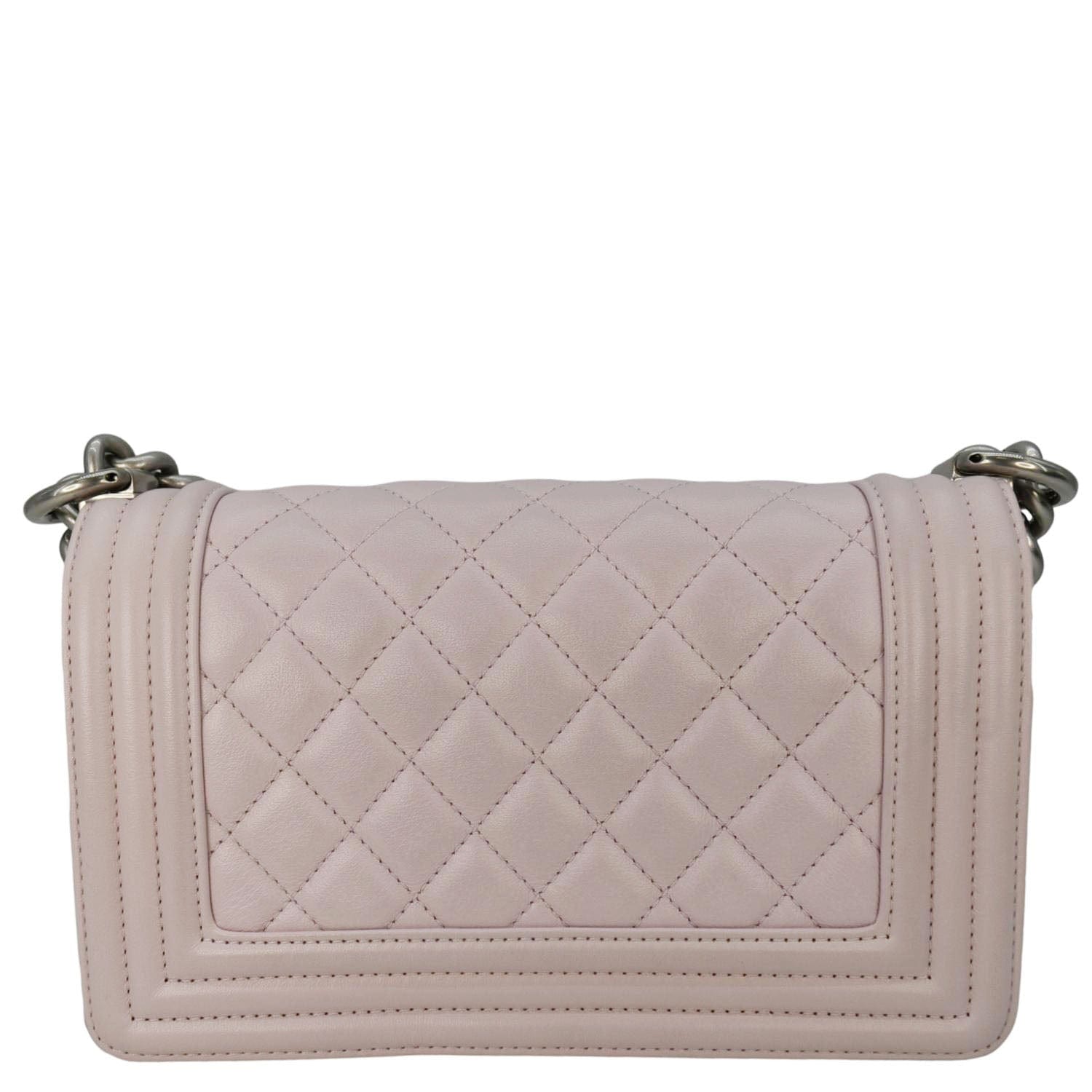 Chanel Small Flap Boy Quilted Leather Shoulder Bag Pink