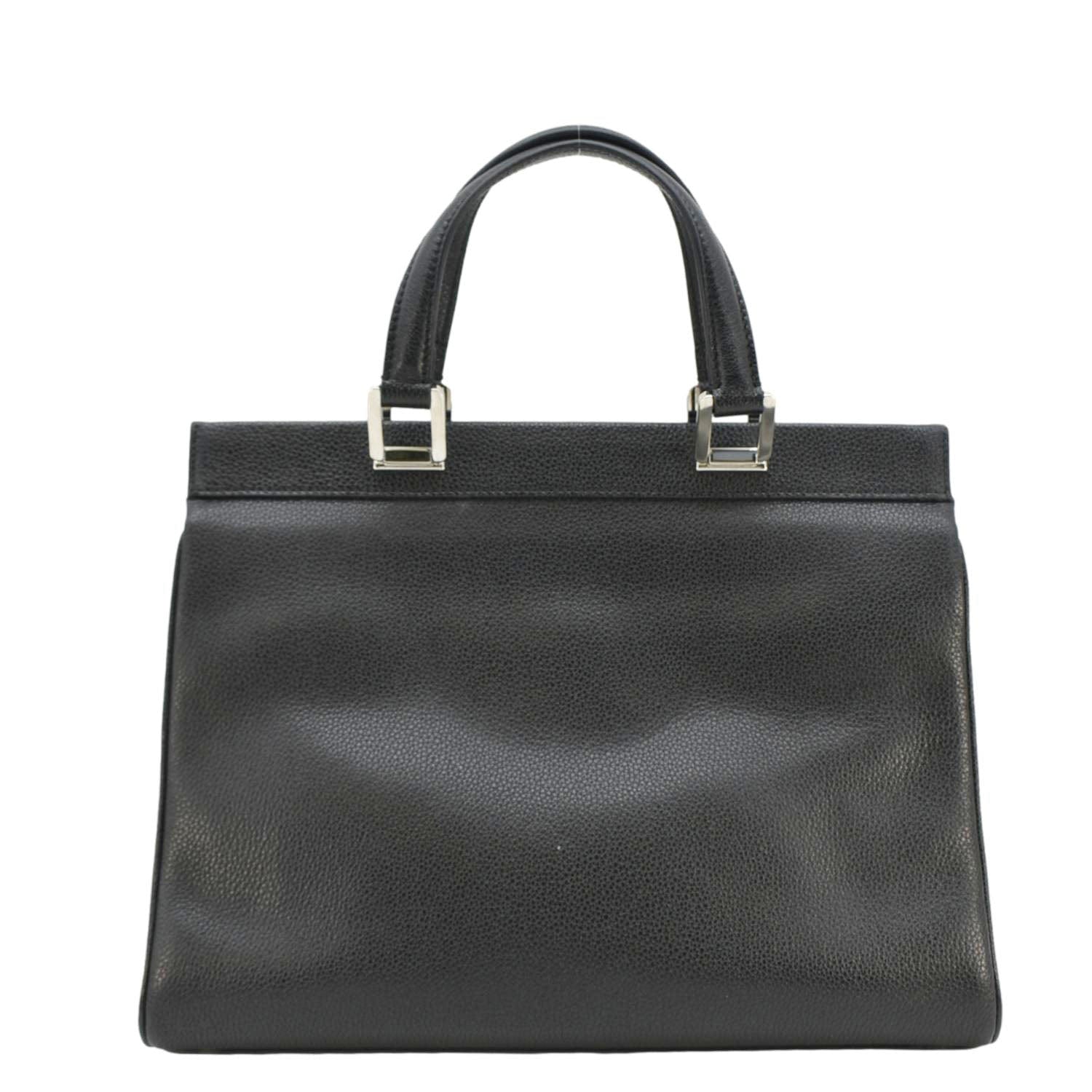 GUCCI Zumi Medium Leather Top Handle Shoulder Bag Black 564714
