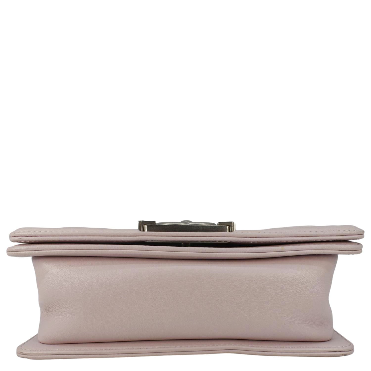 Chanel Small Flap Boy Quilted Leather Shoulder Bag Pink