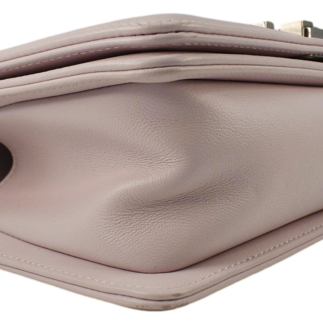 Chanel Small Flap Boy Quilted Leather Shoulder Bag Pink
