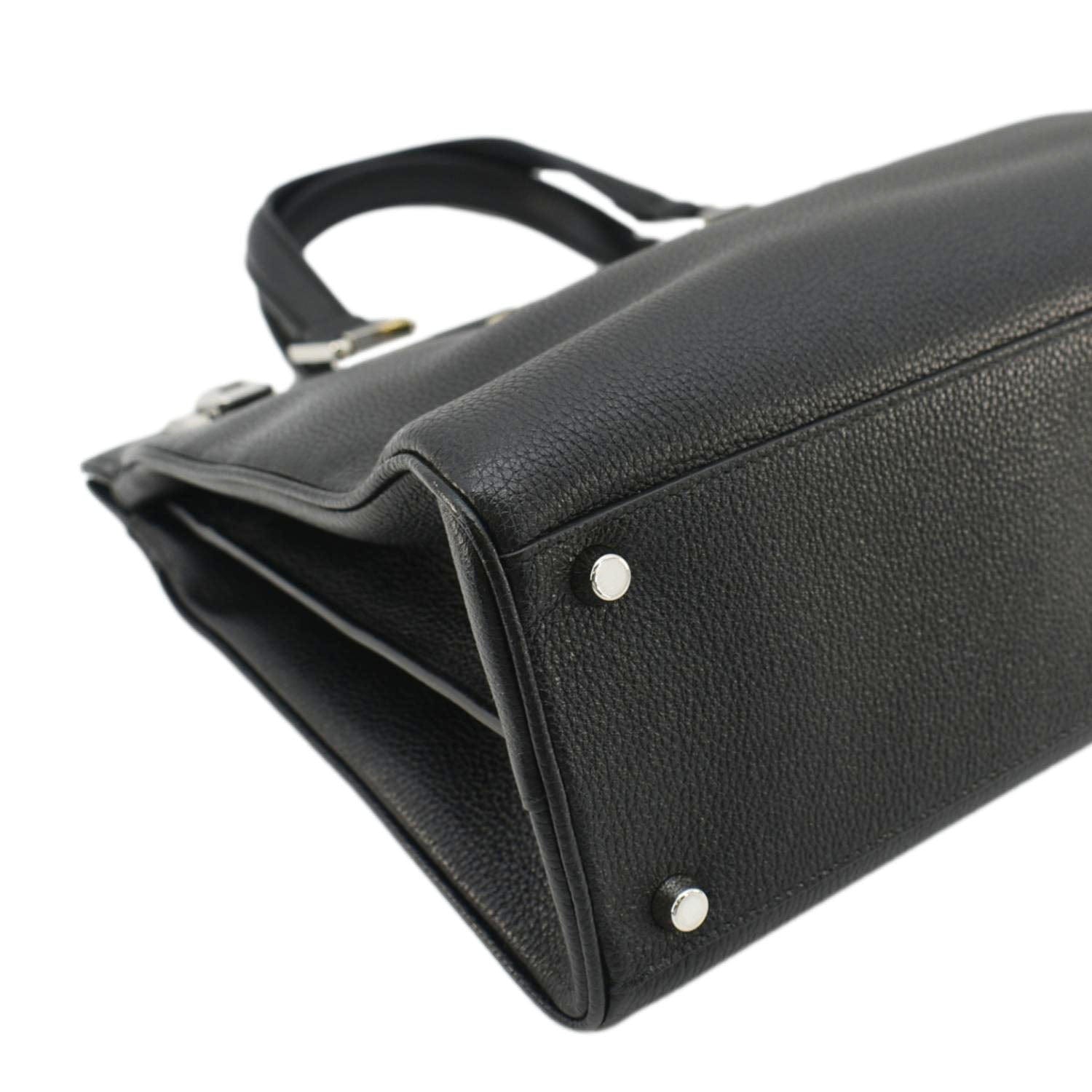 GUCCI Zumi Medium Leather Top Handle Shoulder Bag Black 564714