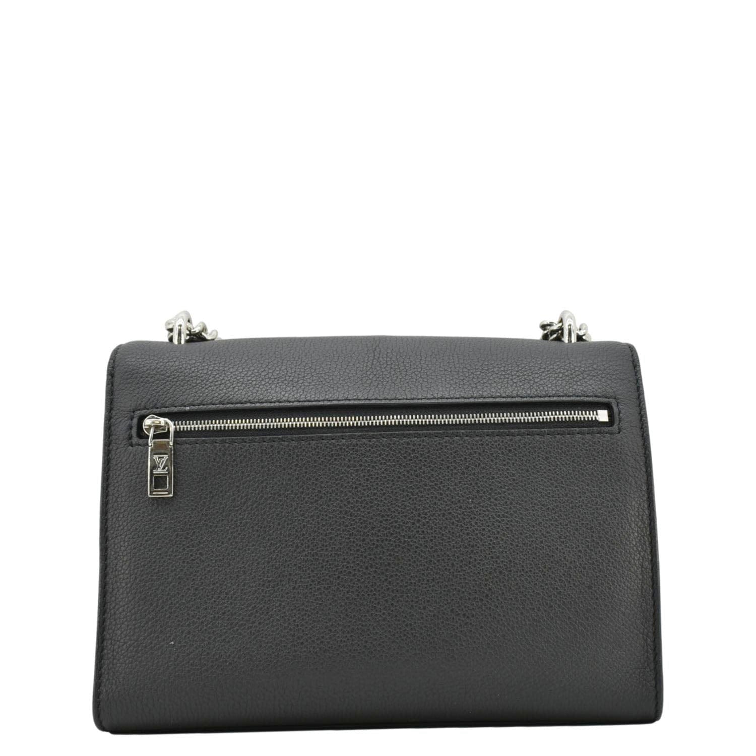 LOUIS VUITTON Mylockme Leather Chain Crossbody Bag Black