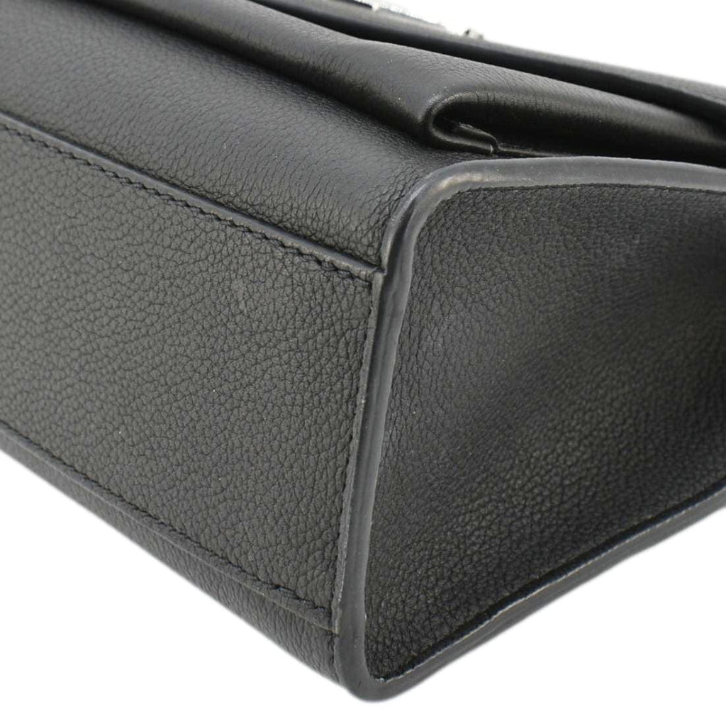 LOUIS VUITTON Mylockme Leather Chain Crossbody Bag Black