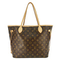 LOUIS VUITTON Neverfull MM Monogram Canvas Tote Bag Brown